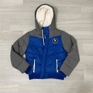 Abercrombie Kids Boys Blue and Gray Puffer Jacket Size: 11/12